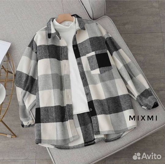 Теплая рубашка в клетку