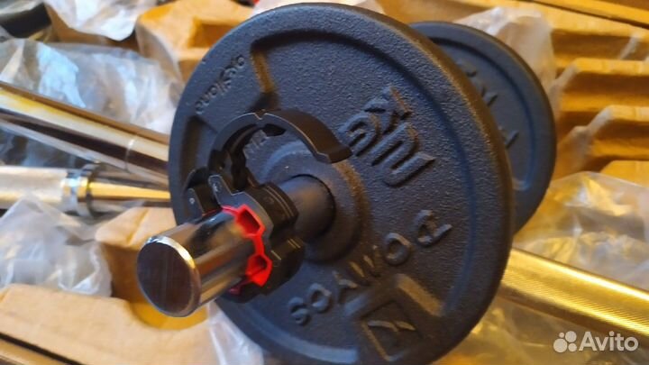 Набор штанга +гантели и блины 50кг (+10кг х2)