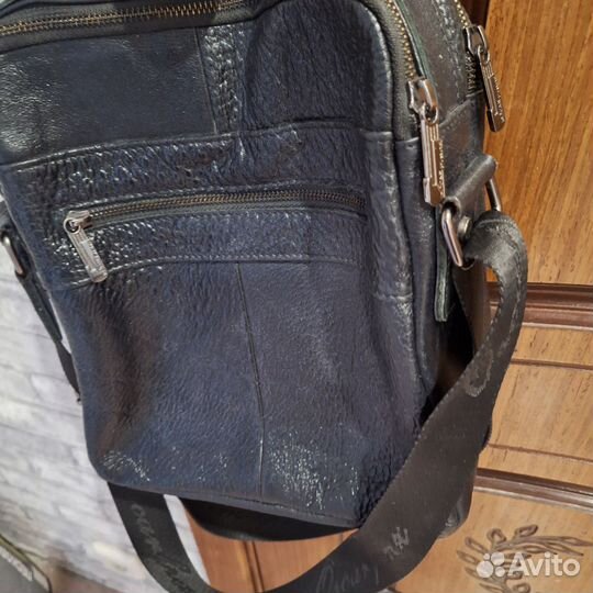Сумка мужская натуральная кожа черная