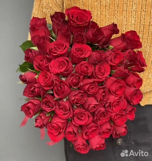Розы 11-21-41 шт моно букет, Цветы