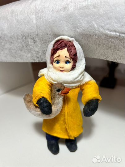 Ватная елочная игрушка ручная работа