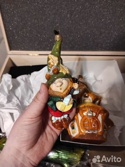 Елочные игрушки атлас арт гном белоснежка