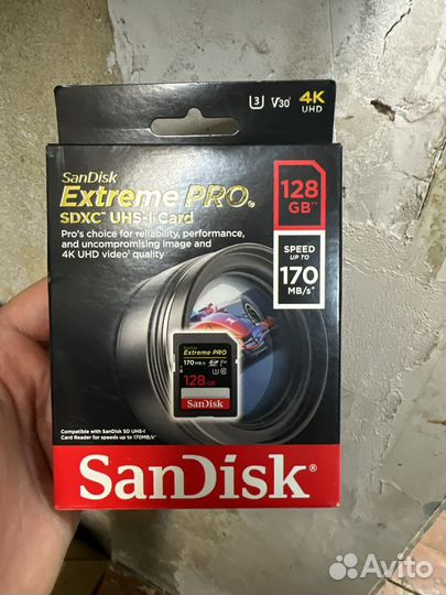 Карта памяти sandisk extreme pro 128 gb