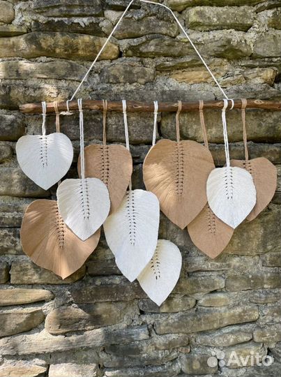 Макраме листья панно