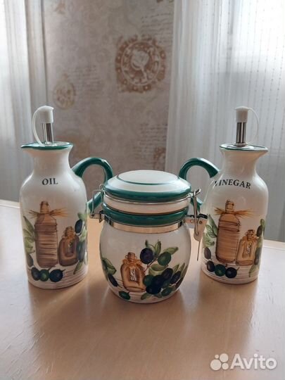 Керамический набор под масло и уксуса для салатов