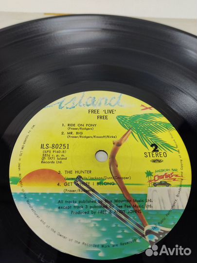 Free - Free Live LP Japan P 1971 EX