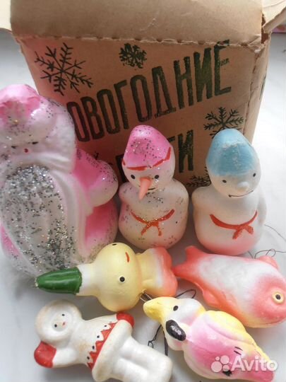 СССР Елочные игрушки 7 шт.Пенопласт