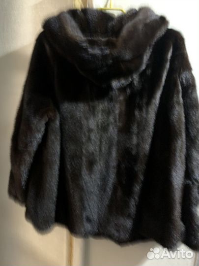 Полушубок норка 52 54 с капюшоном