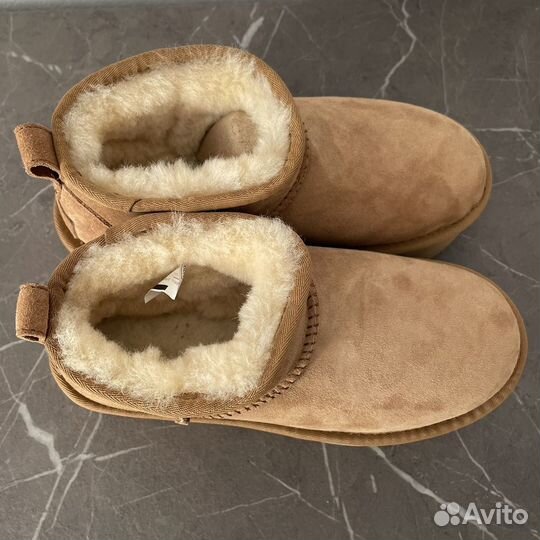 Угги Ugg classic ultra mini platform chestnut