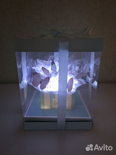 Коробочка из светящиеся бабочек