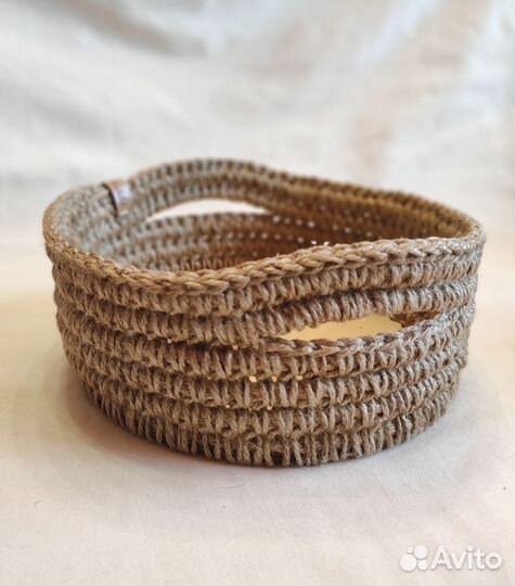 Корзина плетеная для хранения из джута