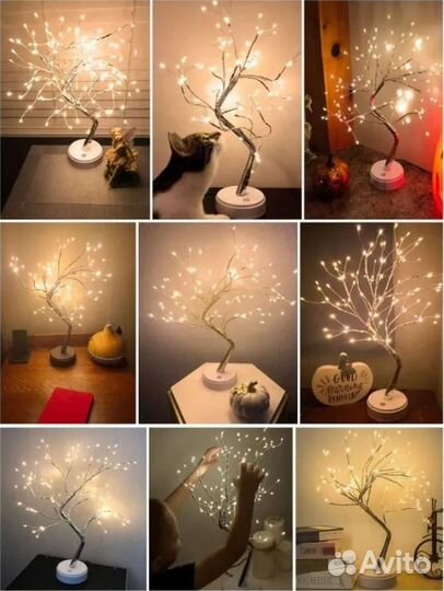 Новый светильник дерево теплый свет