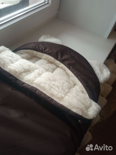 Зимний конверт в коляску на овчине до 3 лет