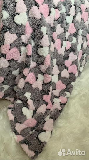 Плед 180х200 сердечки