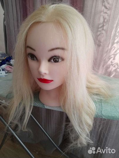 Учебная голова манекен натуральный