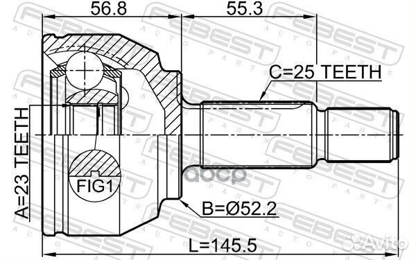 Шрус внешний перед 2110fociiau Febest