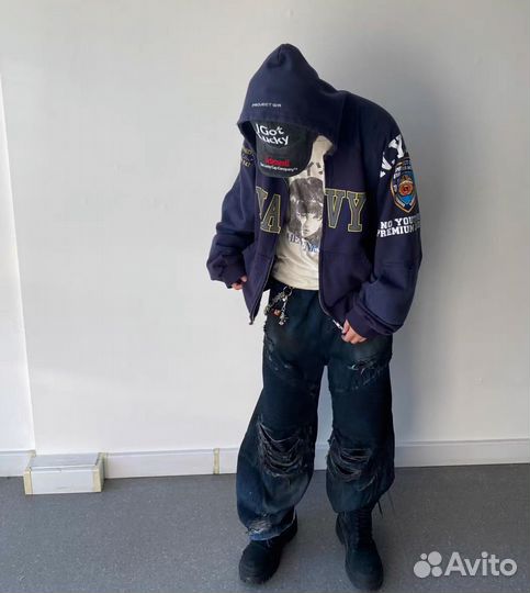 Зип худи grailz project navy