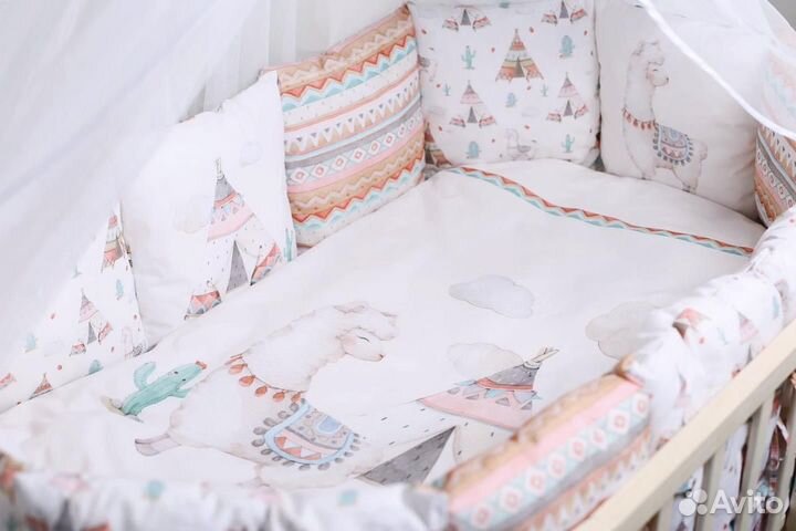 Комплект в кроватку Lappetti 6 предметов Лама