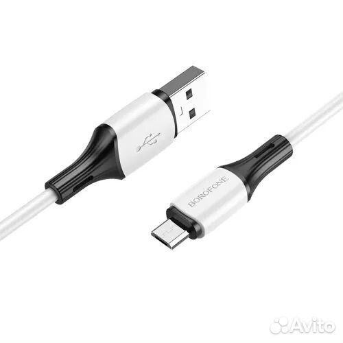 Кабель USB - microusb borofone BX79, 1м, 2.4A, бе