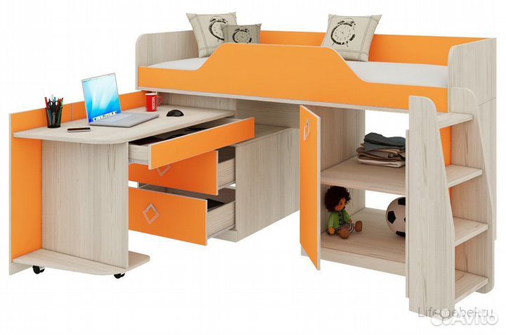 Детская кровать чердак со столом бесплатно