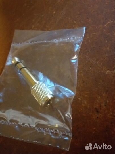 Переходник Jack Джек 6,3 на 3,5 золотое покрытие