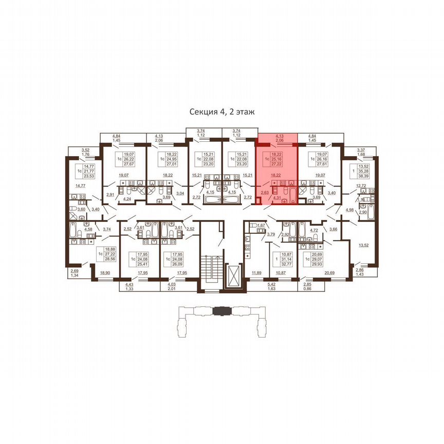 Квартира-студия, 27,2 м², 2/6 эт.