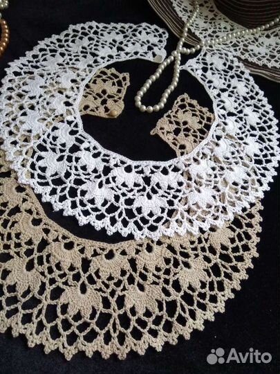 Вязаный кружевной воротник 