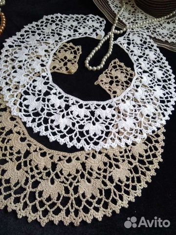 Вязаный кружевной воротник 