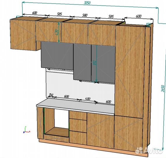 Кухня гарнитур новый 3050*2650 egger+ firмаx