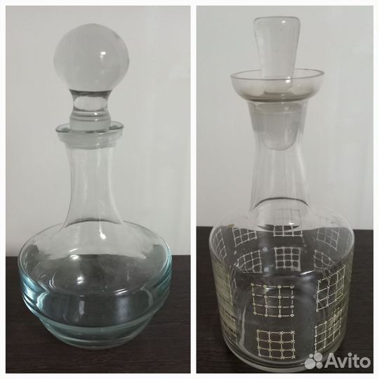 Штофы и графины СССР цитриновое стекло, бокалы