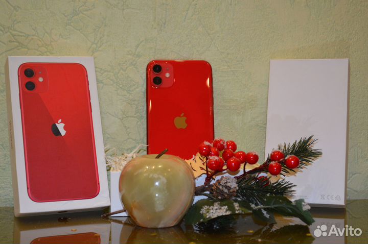 iPhone 11 64 Red 77 акб идеал