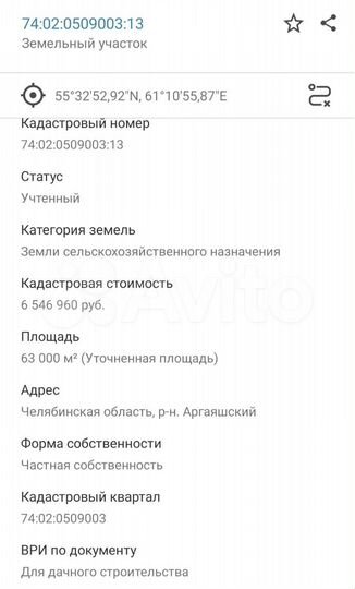 Участок 6 га (СНТ, ДНП)