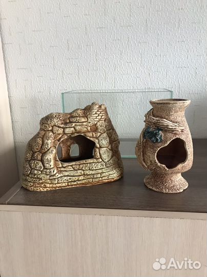 Керамический аксессуар для аквариума, высота 15 см