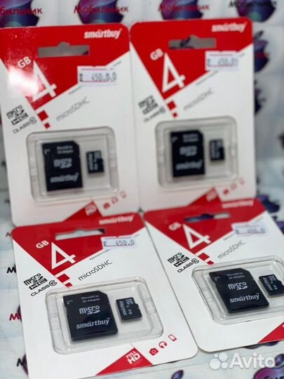 Карта памяти micro sd 4g SmartBuy с адаптером