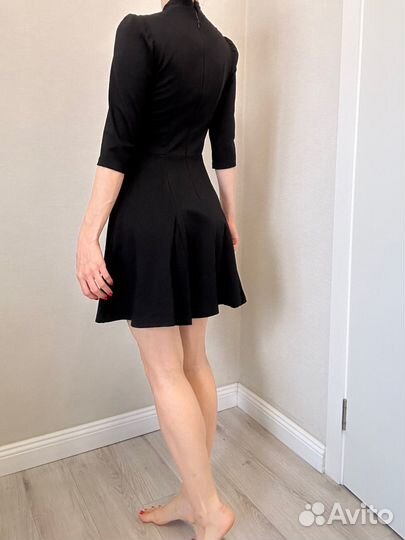Платье черное с юбкой солнцем S