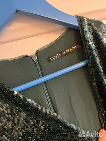 Платье в пайетках 42-44 (зеленое вечернее)