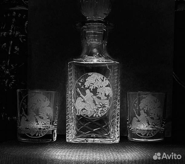 Графин штоф хрустальный. Набор с гравировкой. гхз