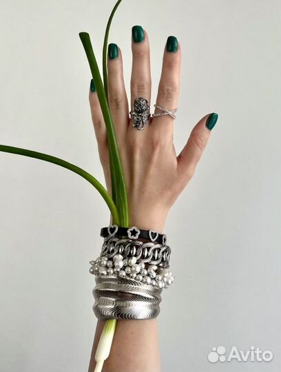 Винтажный браслет в серебряном тоне