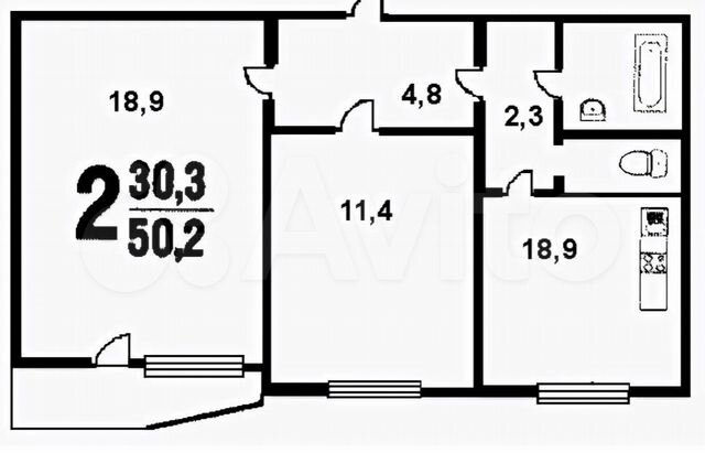 Планировка 2 комнатной квартиры в москве 2-к. квартира, 50 м², 13/16 эт. в аренду Москве Снять квартиру Авито