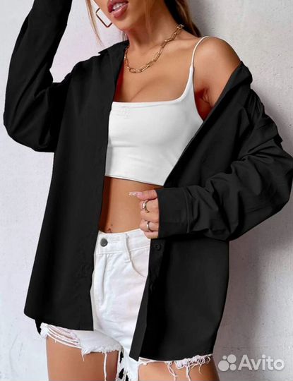 Рубашка женская черная 42 44 46 48