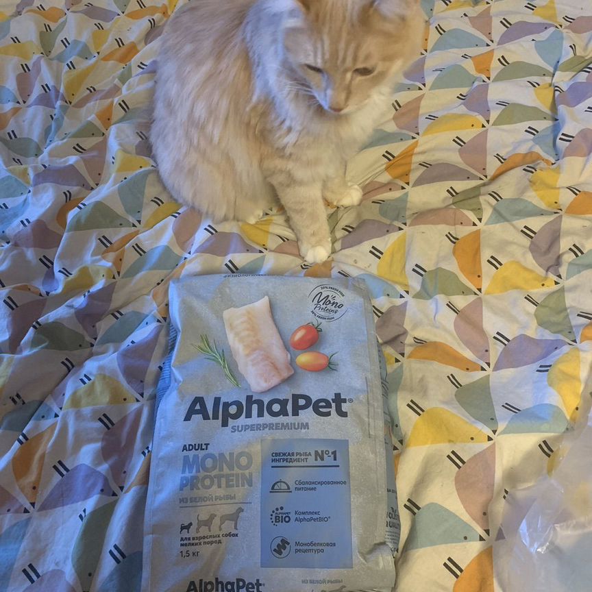 Корм AlphaPet Monoprotein с рыбой для собак 1,5кг