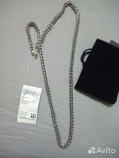 Серебряная цепь питон 65см. 43.2гр