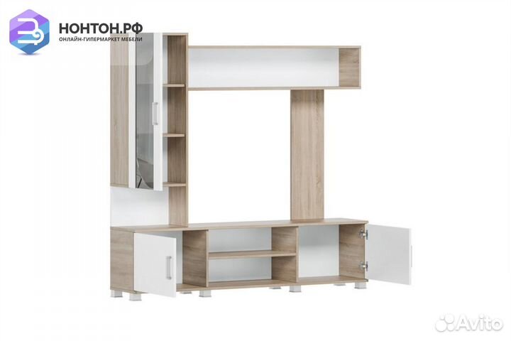 Стенка Соло-7 дуб сонома светлый / белый