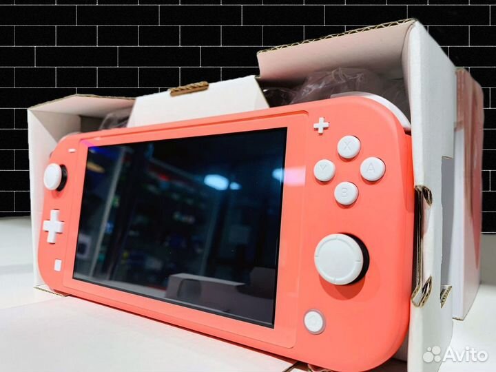 NEW прошитый Nintendo switch lite розовый + 128гб