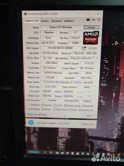 Видеокарта XFX Radeon RX 580 GTS XXX Edition 8GB