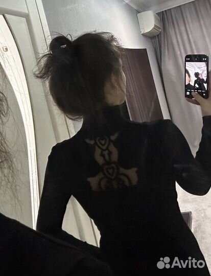 Черное водолазка платье мини yuka