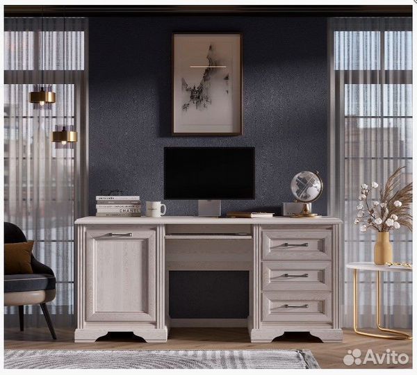 Большой письменный стол с 2 тумбами Стилиус