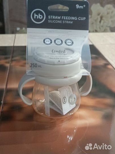 Поильник с трубочкой happy baby
