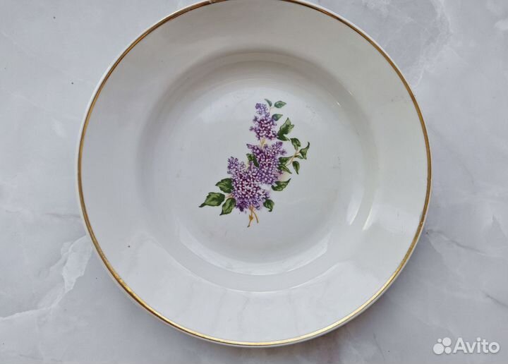 Тарелки фарфор Сирень СССР 2 шт