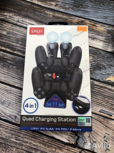 Зарядная станция на 2 геймпада для PS4, PS5, xbox